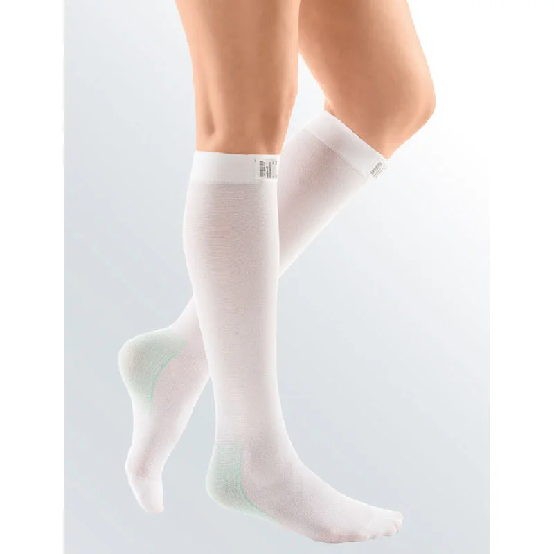 Anti-embolism thigh high stocking with waist attachment and inspection hole  - RIGHT LEG - 18-23 mmHg